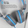 imageJLab Neon Folding OnEar Headphones Black Wired Headphones Tangle Free Cord Noise Isolation 40mm Neodymium Drivers C3 Sound Crystal Clear ClarityBlue