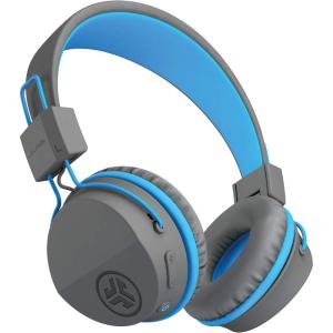 imageJLab JBuddies Studio Wireless OnEar Kids Headphones GraphiteBlue 13 Hour Battery Life Studio Volume Safe Volume Limiter Folding Adjustable Noise Isolation with Mic