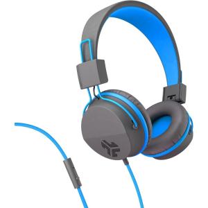 imageJLab Neon Folding OnEar Headphones Black Wired Headphones Tangle Free Cord Noise Isolation 40mm Neodymium Drivers C3 Sound Crystal Clear ClarityBlue
