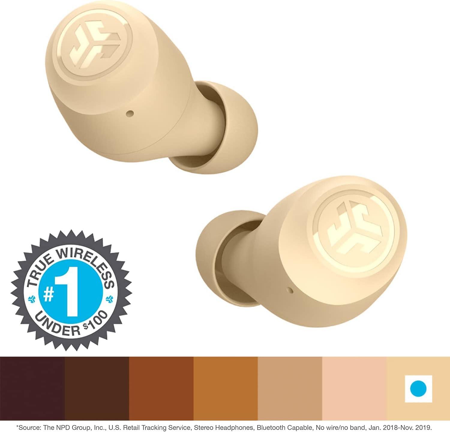 imageJLab Go Air Tones True Wireless Earbuds Designed with Auto On and Connect Touch Controls 32 Hours Bluetooth Playtime EQ3 Sound and Dual Connect Natural Earthtone Color 155 N