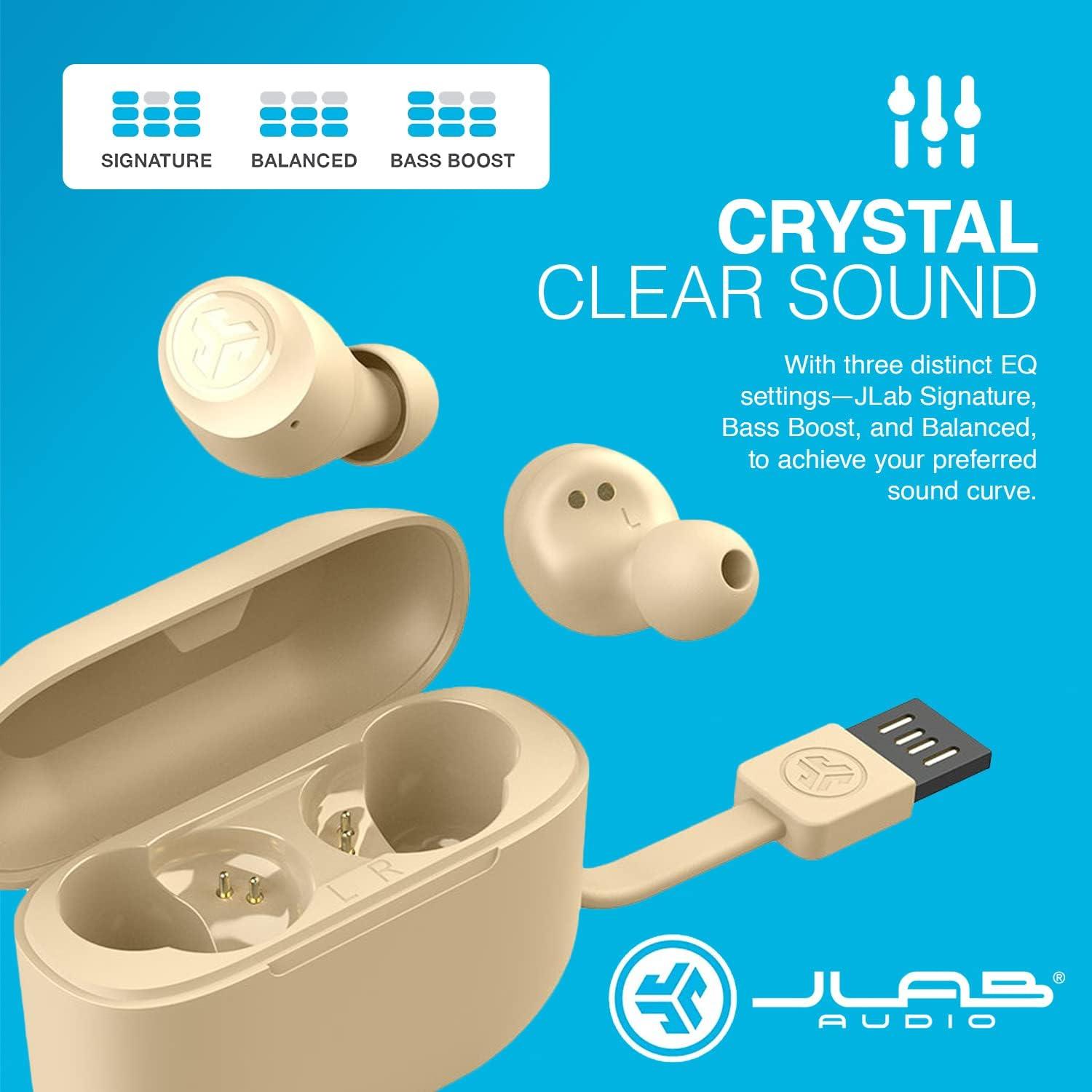 imageJLab Go Air Tones True Wireless Earbuds Designed with Auto On and Connect Touch Controls 32 Hours Bluetooth Playtime EQ3 Sound and Dual Connect Natural Earthtone Color 155 N