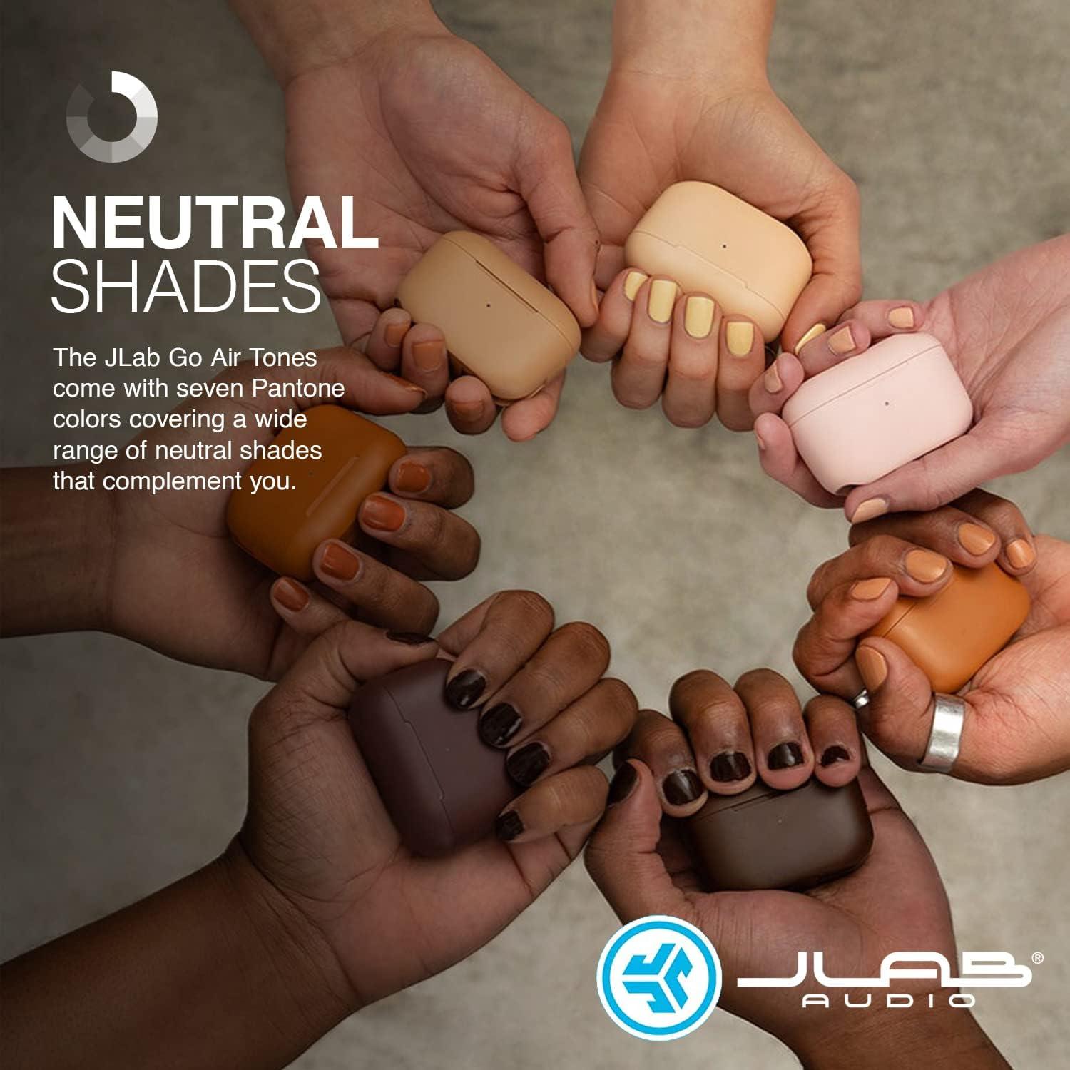 imageJLab Go Air Tones True Wireless Earbuds Designed with Auto On and Connect Touch Controls 32 Hours Bluetooth Playtime EQ3 Sound and Dual Connect Natural Earthtone Color 155 N