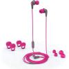 imageJLab JBuds Pro Signature Earbuds Pink Titanium 10mm Drivers Music Controls Universal Mic Custom Fit with Cush Fins