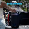 imageJLab Epic Party Portable Bluetooth Speaker Black 360degree Sound with 100 Watts of Power 16 Hours of Playtime Customizable RGB LED Lighting Lab Sync Up to 100 Speakers Custom Sound inApp