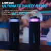 imageJLab Go Party Portable Bluetooth Speaker Midnight Black 10 Watts of Power 16 Hours of Playtime IP56 Waterproofing Customizable RGB LED Lighting Lab Sync Up to 100 Speakers Custom Sound inAppMidnight Black