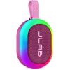imageJLab Pop Party Portable Bluetooth Speaker Mulberry 8 Hours of Playtime IP55 Waterproofing Detachable Loop Handle Customizable RGB LED Lighting Lab Sync Up to 100 Speakers Custom Sound inAppMulberry