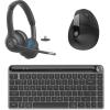 imageJLab Work Bundle Go Work 2 Wireless Headset Epic Mini Keyboard and JBuds Ergonomic Wireless Mouse