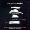 image:imageJLab Nightfall Wireless Gaming Headset White AllNight Comfort 50mm Drivers and Sound Isolating Inner Shelf FliptoMute Rotating Mic Dual Wireless Connections Customize Options with The Lab App