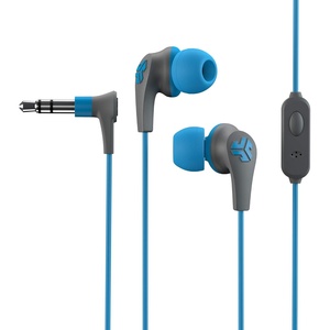 image:imageJLab JBuds Pro Signature Earbuds Titanium 10mm Drivers Music Controls Universal Mic Custom Fit with Cush Fins Blue Sky
